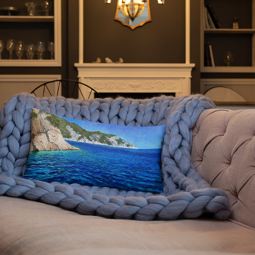 Greece Seascape - Premium Pillow