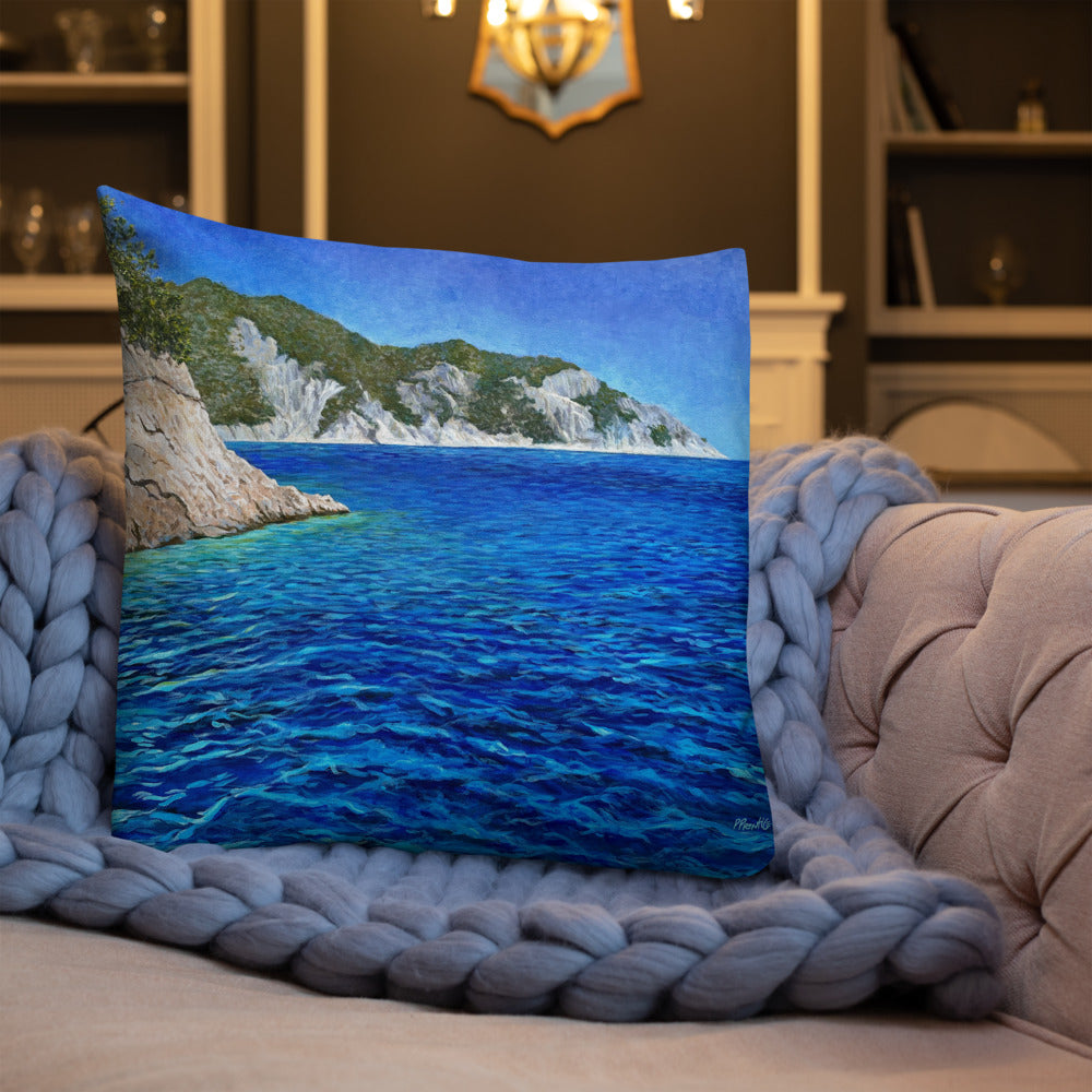 Greece Seascape - Premium Pillow