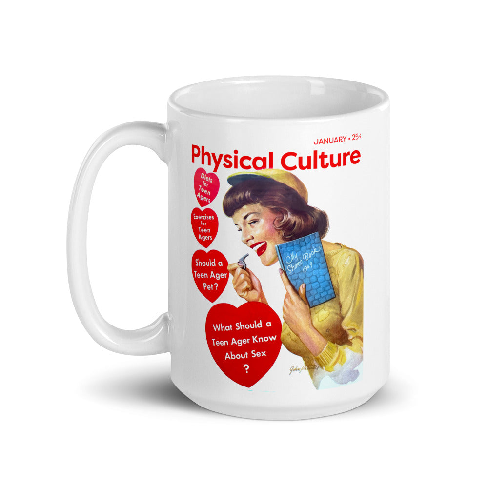 Physical Culture Magazine Cover - White glossy mug