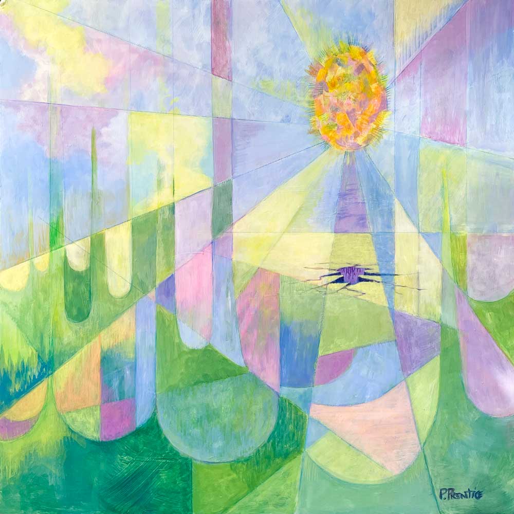 abstracted egg painting by Priscilla Prentice