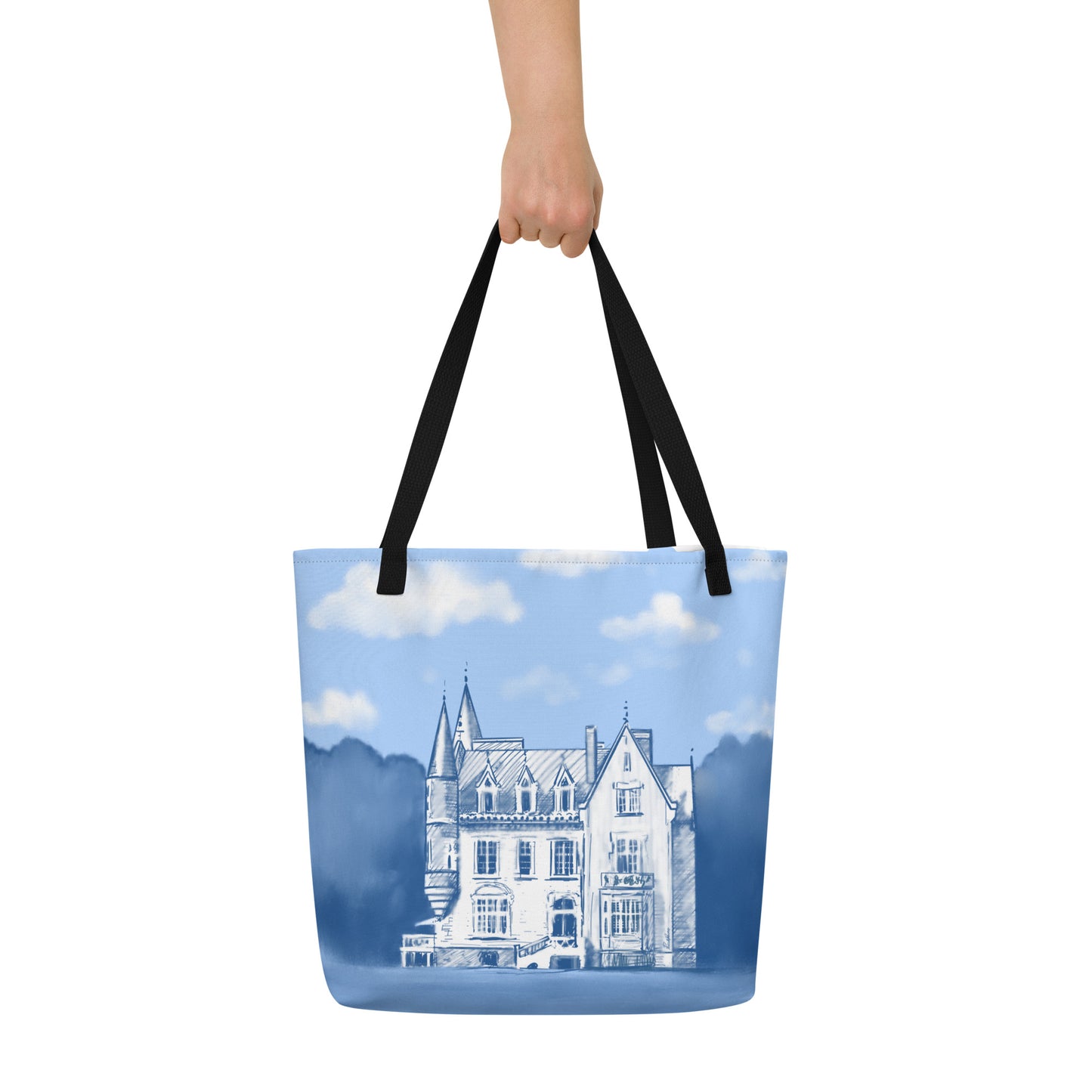 Sailing or Chateau? All-Over Print Large Tote Bag