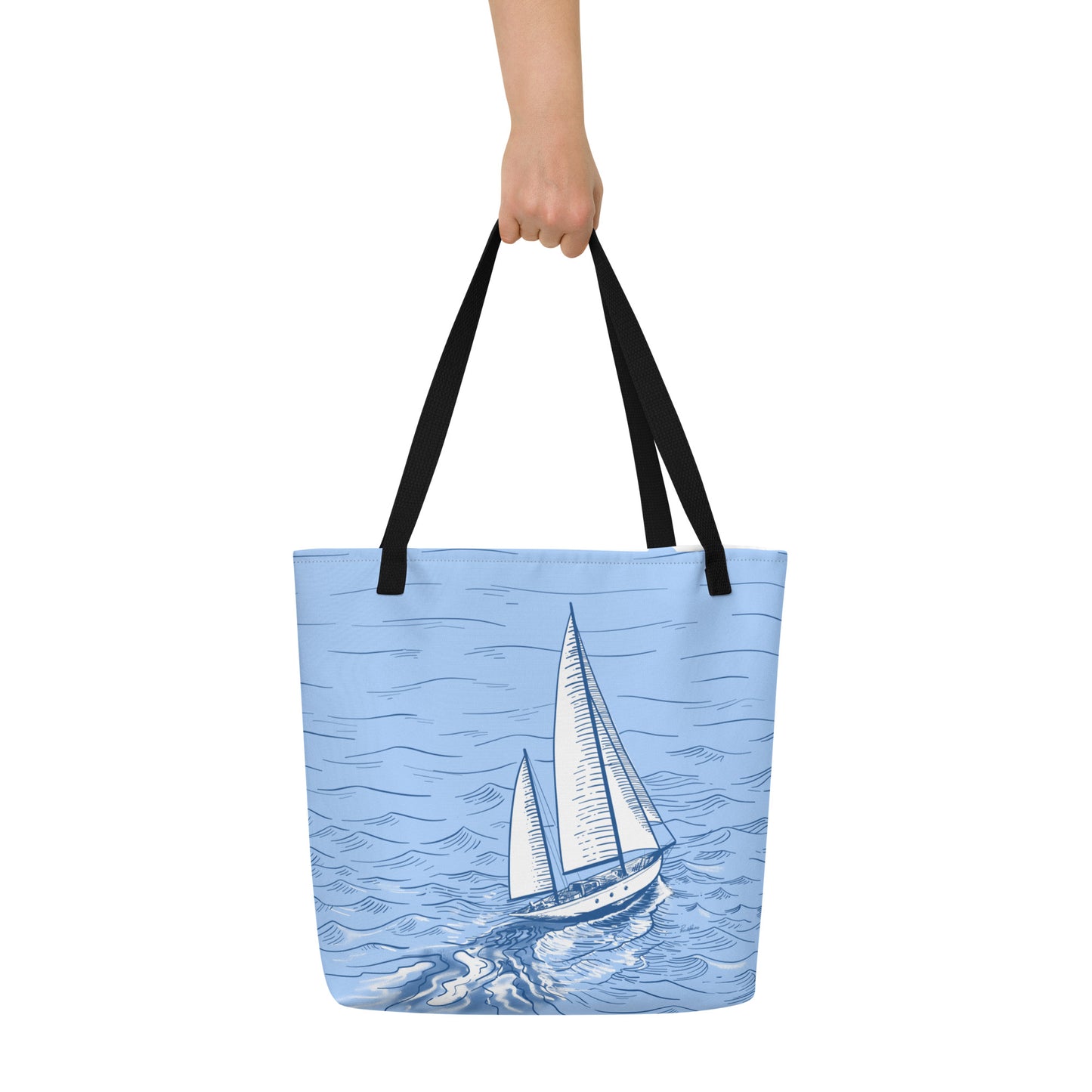 Sailing or Chateau? All-Over Print Large Tote Bag