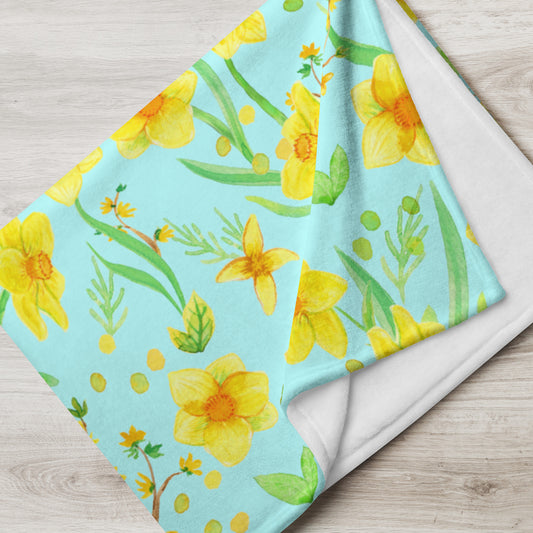 Daffodil Garden Throw Blanket