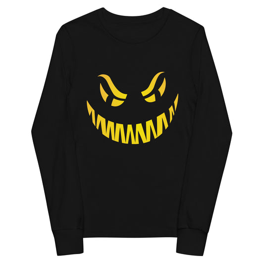 Evil Pumpkin Face Youth long sleeve tee